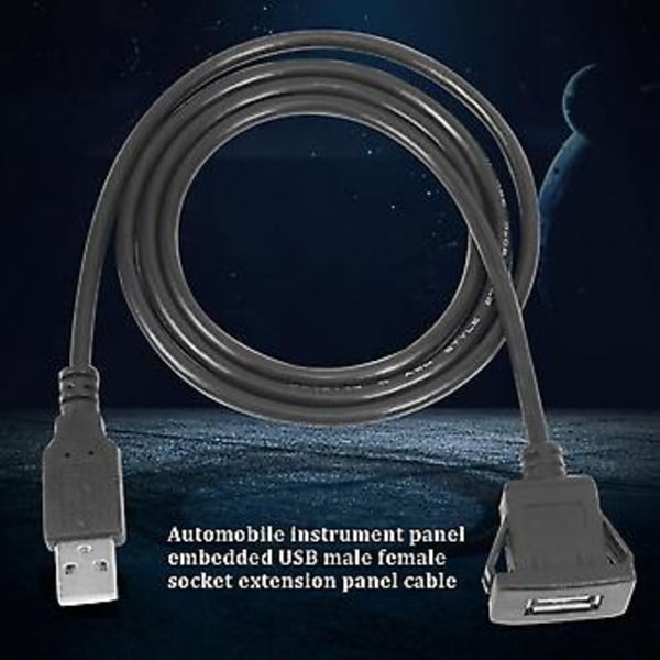Bil Dashbord F Mount Usb Til Fe Socket Extens Panel Kabel 1m