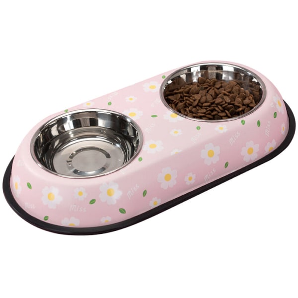 Anti overturn and anti-skid pet bowl stainless steel dog basin style1 s