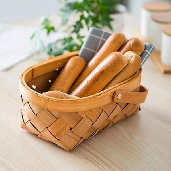 Håndlaget Rattan Oppbevaringsbeholder Oppbevaringskurv Tre Oppbevaringskurv Med Håndtak Oppbevaringsbeholder