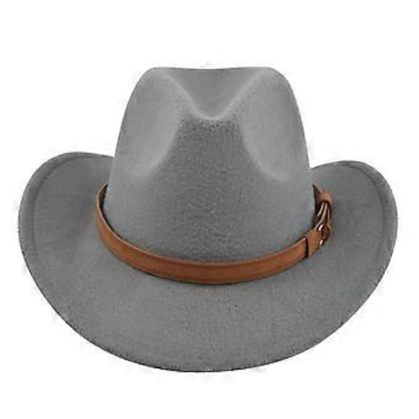 Klassisk cowboyhatt retro jazzhatt nationell stil ullen hatt mässing filthatt retro imitation fårhatt cowboyhatt