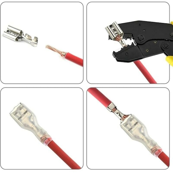 270 stk. elektriske terminaler, T-stik ledningsforbindelse, han- og hunstik ledningsforbindelser crimp terminalblok med isoleringsmuffe 2,8 mm 4,8 M