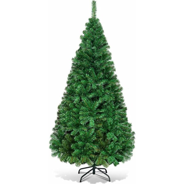 Juletræ Kunstigt juletræ til juledekoration PVC-materiale med metalbund Naturgrøn (1,5 M)