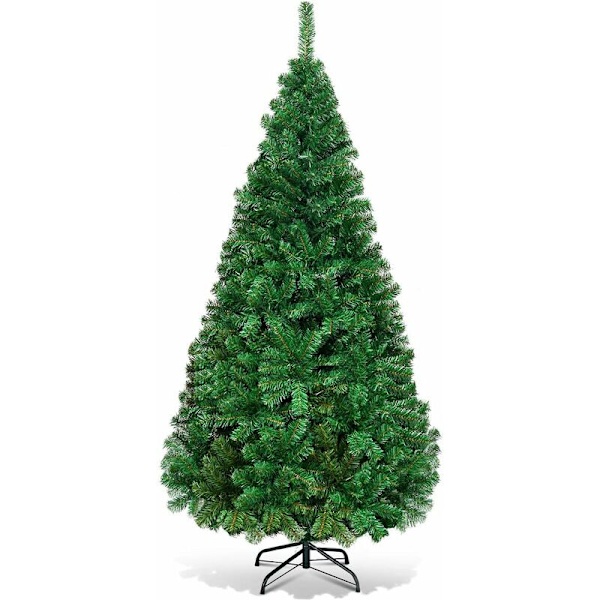 Kunstig juletræ til juledekoration PVC-materiale med metalfod Naturgrøn (1,5 m)