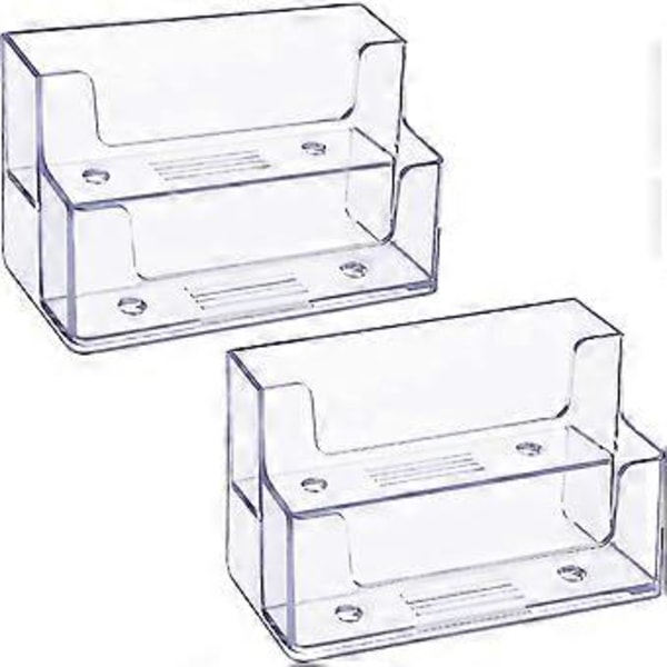 2 Pak Klar Visitkortholder 2 Niveauer Plastikkort Stand Organizer (4-d-w)