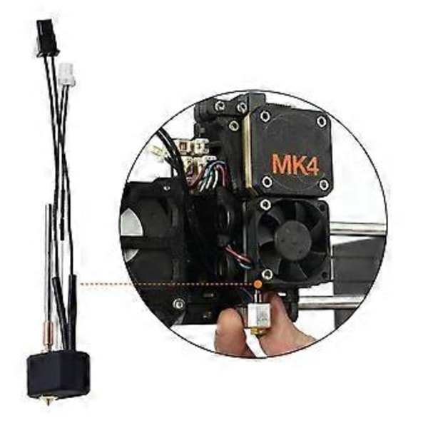 För Prusa I3 MK4 Extruder Hotend+E3DV6 Mässingsmunstycke 0.4mm+3xHärdat Stål Munstycke 24V 40W Värmestav Kit för Prusa I3