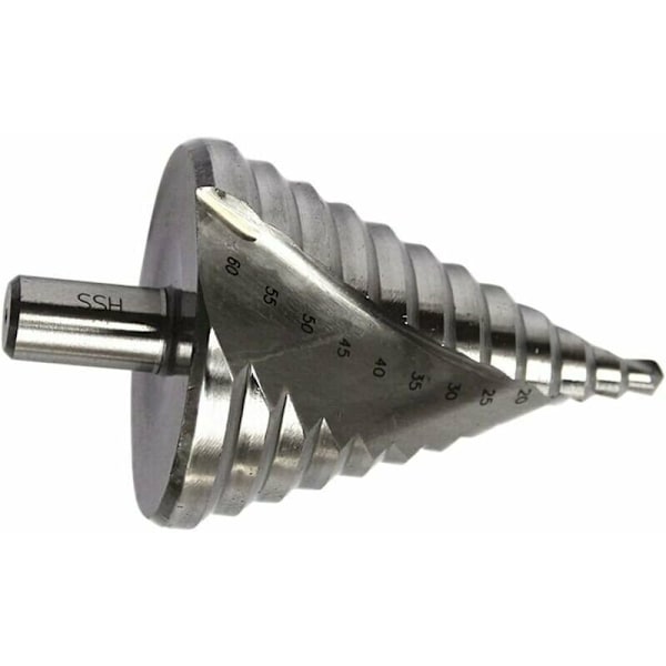 Hög hastighet titanstål stegborr, HSS spiralborr flerstegshålsskärning 6mm-60mm hålstorlek Totalt 12 steg, förstoring, plåt, PCV, W