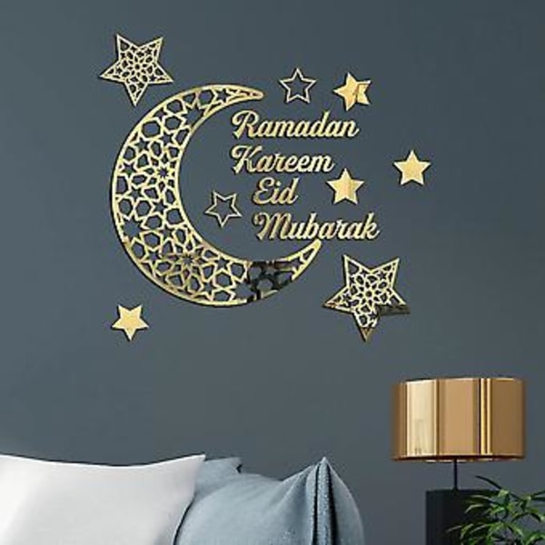 Ramadan Kareem Klistremerker Dekorasjoner Vegg Eid Mubarak For Hjemmeinnredning Skilt Soverom Stue Halvmåne