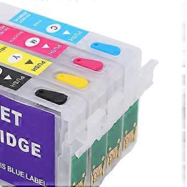 Blekkpatron Svart Blå Rød Gul 4 Farger Tilbehørssett Kit for T0711 T0712 T0713 T0714 Skriver