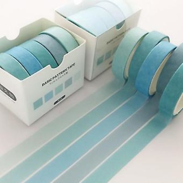 5 Rullar Washi Tejp Kreativ Dekorativ Papperstejp Set DIY Verktyg För Hantverk Scrapbooking Dekorativ (d-8d)