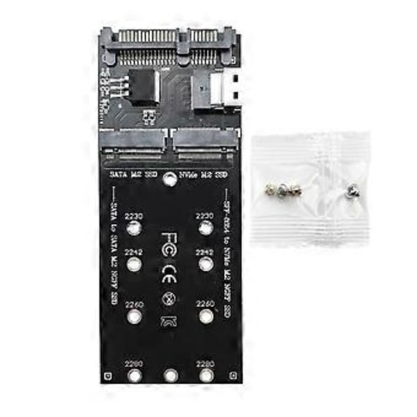M2 SSD Adapter M.2 SATA Ngff SSD til SATA + M2 NVME SSD til SFF-8654 Konverter SATA til M2 Udvidelseskort