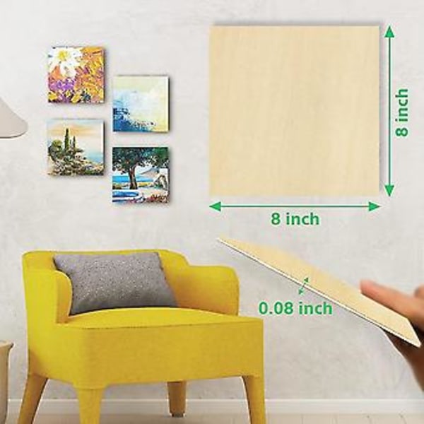 10 stk. 20x20x0,2 cm plater Un Board, Rektangulær Blank, Utklipp For