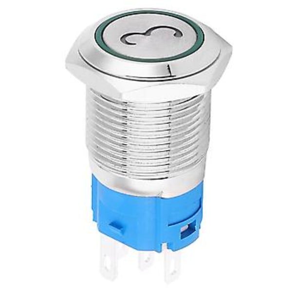 2kpl Hetkellinen Metallinen Painonappikytkin Litteä 5 Nastaa 16mm Asennusreikä LEDillä ja Numero 3Vihreä 24VDC