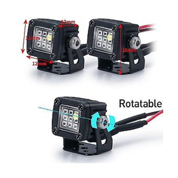 LED Lyssett For 1/10 RC Crawler Bil 4 Axial Scx10 90046 Wraith Rr10 V