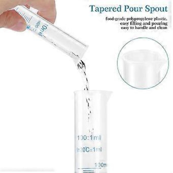 Mätcylinder Plast Graderad Rörverktyg för Lab (100ml)