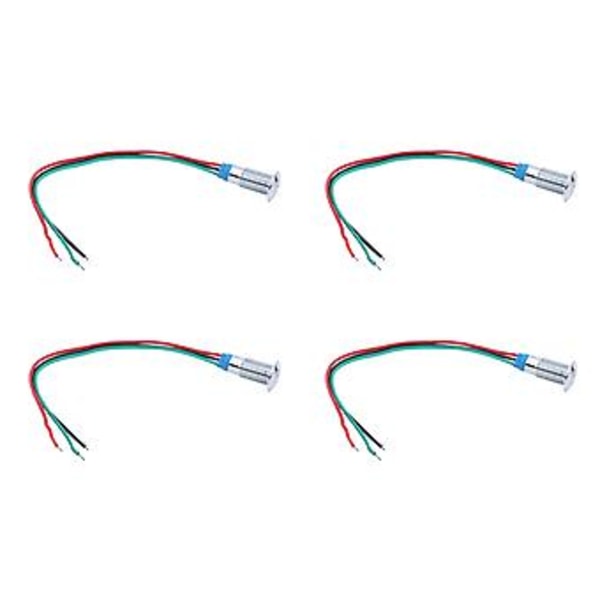 4 Sæt LED Indikatorlys Fælles Katode Lampe Industrielle Kontrolkomponenter 8mm 110‑220V Rød og Grøn