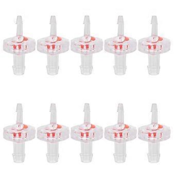 10 stk. Tilbakeslagsventil 1-veis PP Plast Barb Slange Vannstopper Variabel Diameter Membran 3 til 7