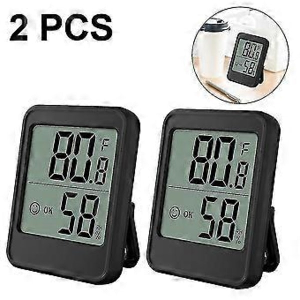 2stk Digital Hygrometer Inomhus Termometer Med Exakta Mätvärden Fuktmätare Rumstermometer För Hem Med Exakt Temperatur H