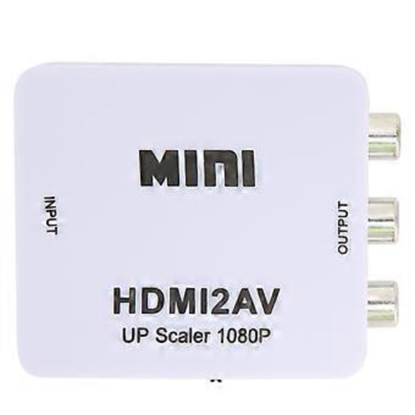 HD Multimedia Interface til AV Konverter Adapter til RCA Splitter Switcher 1080P til TV'er Hvid Tagget 1080P