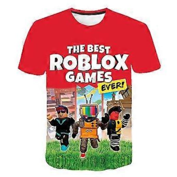 5-9 -vuotiaiden lasten Roblox 3D-painettu lyhythihainen T-paita