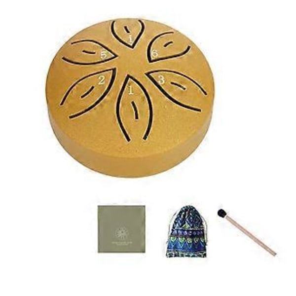 Barns Musikinstrument Orff Instrument Hantverk Mini Ihålig Trumma 3 Tum 6 Toner Guld