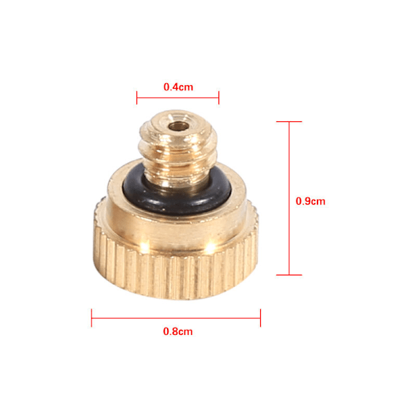 Bad og toalett kraner Kran tilbehør Kran tut (1493)， Messing tåkespraydyser for kjølesystem (0,4 mm) 10/24 UNC Hage 20 stk，