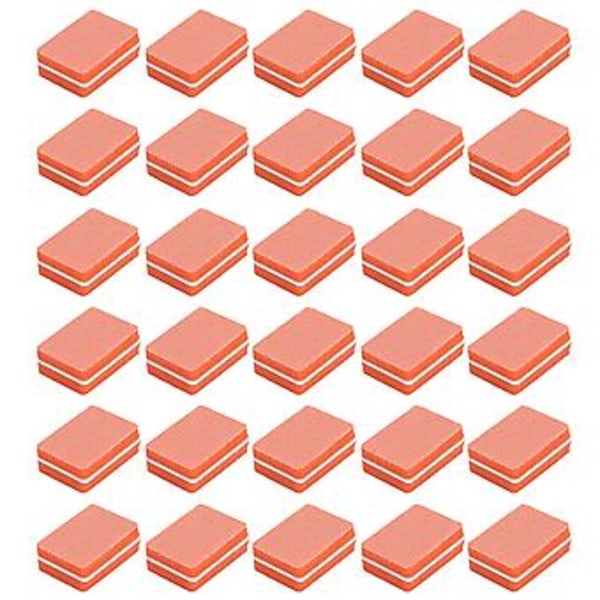 30 st Mini Nagelfil Professionell Portabel Hemmasalong Nagelpolering Slipblock Manikyrverktyg Orange