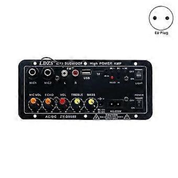 Bil Bluetooth Forstærker til Bil Forstærker Board Dobbelt Mikrofon Karaoke med Moduleret Rumklang (Adapter Inkluderet) EU STIK