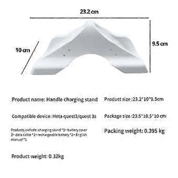 Til 3/Quest 3S Controller Opladningsholder, Hurtig Opladningsstation Opladningsdock Controller VR Tilbehør