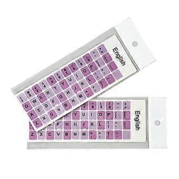 2 STK Engelske Tastaturklistremerker Macaron Farge Notatbok Tastatur for Tastklistremerke