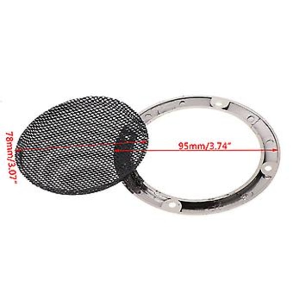 2 st 3\" tum Svart o Högtalarskydd Dekorativ Cirkel Metallnätgaller