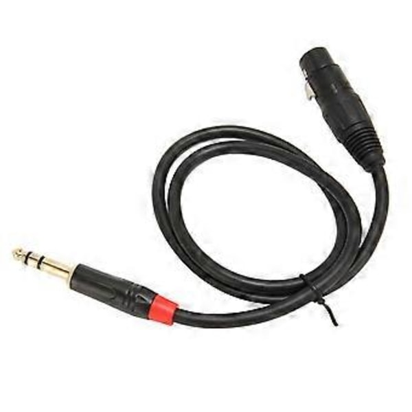 Female XLR til 6,35mm Jack Instrumentkabel for Mikrofon Elektrisk Gitar 0,75 Meter