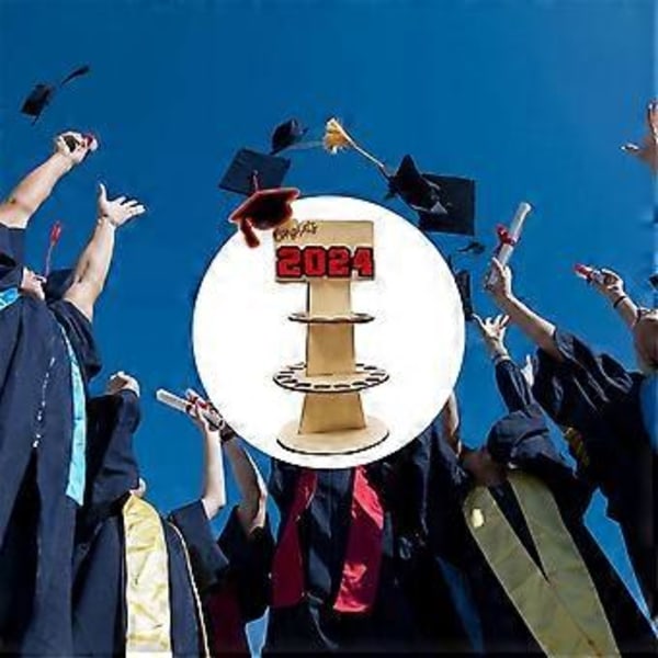 2 STK 2024 Gaveeske for Graduation Season, Graduation Lommebok Pengeholder, Gul Hatt Blå Skrift