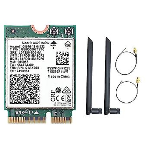 Ax201ngw Wifi Med Dubbla Antenner 2.4 Ghz+5ghz Wifi 6 3000mbps M.2 Cnvio2 Tand 5.1 Wifi Ada