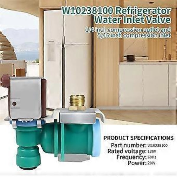 W10238100 Jääkaapin vedenotto venttiili ,,,,W10238100 WPW10238100 W1049899
