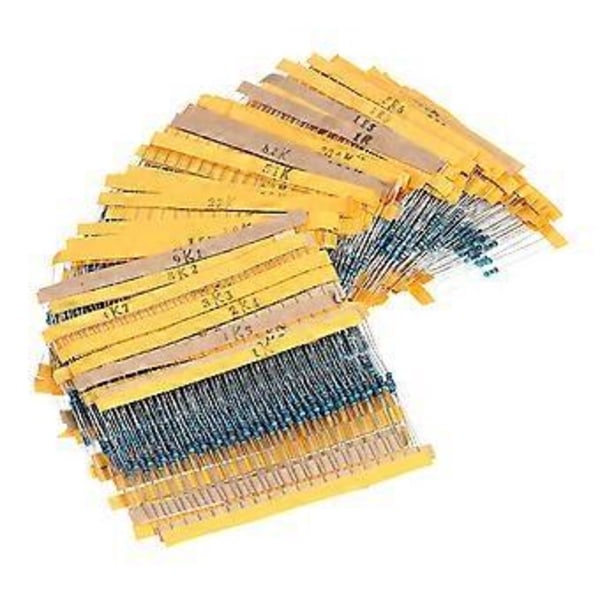 2600 stk. 130 Værdier 1/4W 0.25W 1% Metalfilmmodstande Assorteret Pakke Sæt Lot Modstande Assortimentssæt