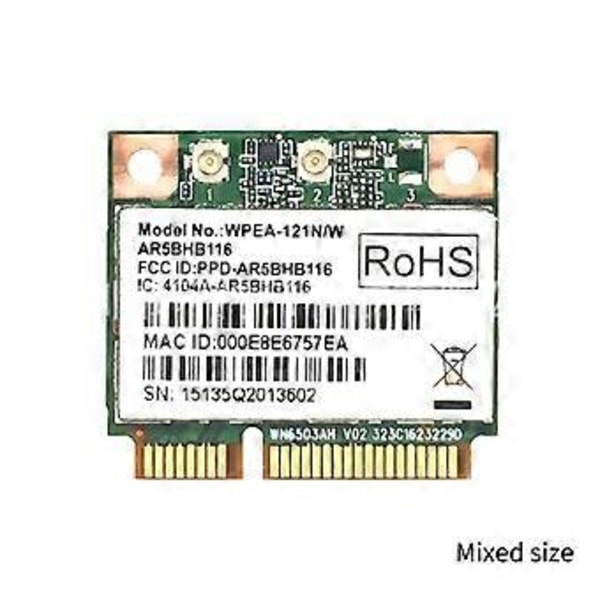 AR5BHB116 WiFi Trådløst Nettverkskort AR9382 Mini PCI-E WIFI Kort 802.11a/b/g/n 300Mbps 2.4/5Ghz Dual-Band