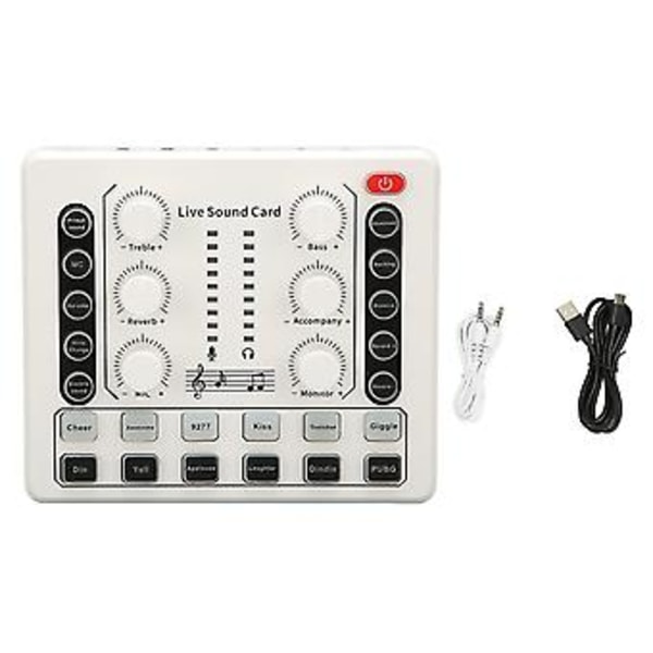 Live Lydkort med Flere Lydeffekter Stemmeforvrengende Mini Lydmikser for Live Streaming Hjemme KTV