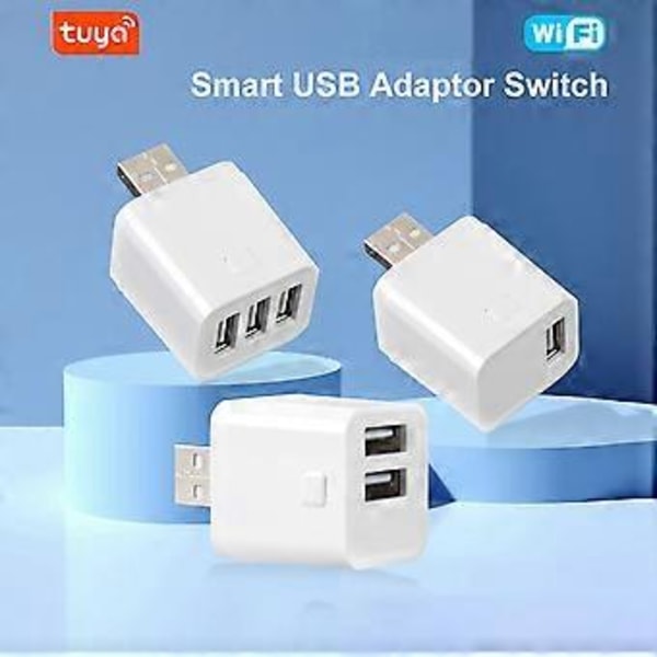 Tuya Smart WiFi USB Adapter Switch 5V Mini USB Strømadapter Smart Life Kontrol til Alexa Yandex 2USB