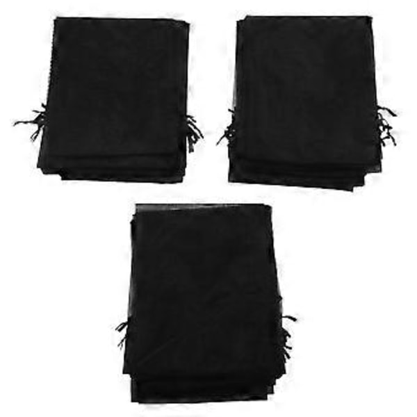 30 stk. Svarte Organza Vinflaskeposer, Gjennomsiktige Nettflaske Gaveposer Vintrekk Kjoler med Snøring for Halloween