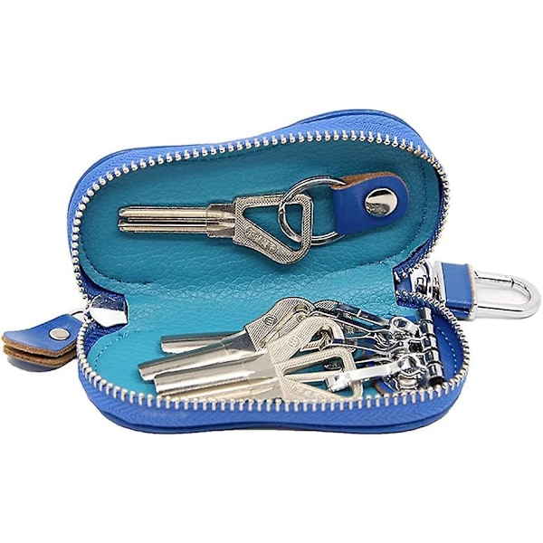 Bilnyckel Fodral Kompakt Läder Plånbok Retro Äkta Läder Handgjord Nyckelfodral Kortfodral Mörkgrön