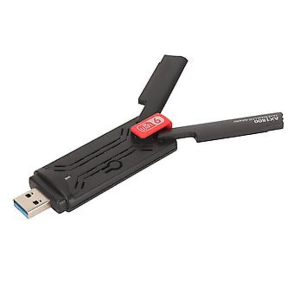 1800 Mbps Dual Band WiFi-adapter med dubbla 3dBi-antenner 2,4 GHz 5 GHz USB3.0-gränssnitt WiFi 6-adapter för PC-datorer och bärbara datorer
