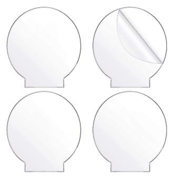 4 stk. Klar Akrylplate Rund Panel Tykk (4mm) Plast Akrylplate For LED Lysbase, Skilt, DIY