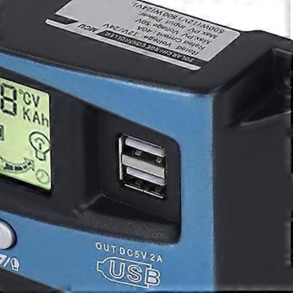 MPPT Solar Fotovoltaisk Ladecontroller Automatisk LCD Solar PV Ladecontroller 40A 12V 24V