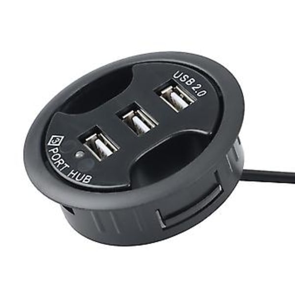 USB Hub USB 2.0 Skrivebord Gjennomføring USB 2.0 Hub Audio Skrivebordsfeste Adapter 3 Port Feste I Skrivebord Multi Por