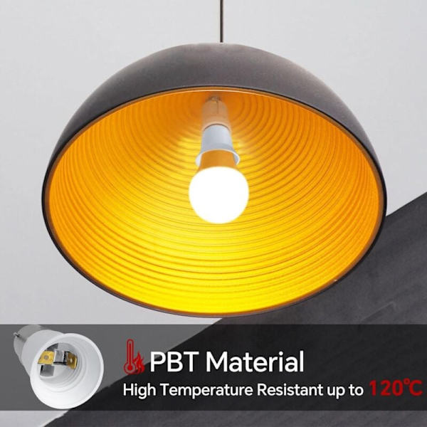 B22 till E27 sockeladapter, B22 till E27 bajonett sockelomvandlare för LED glödlampa halogen glödlampa sockel basadapter, 6 stycken