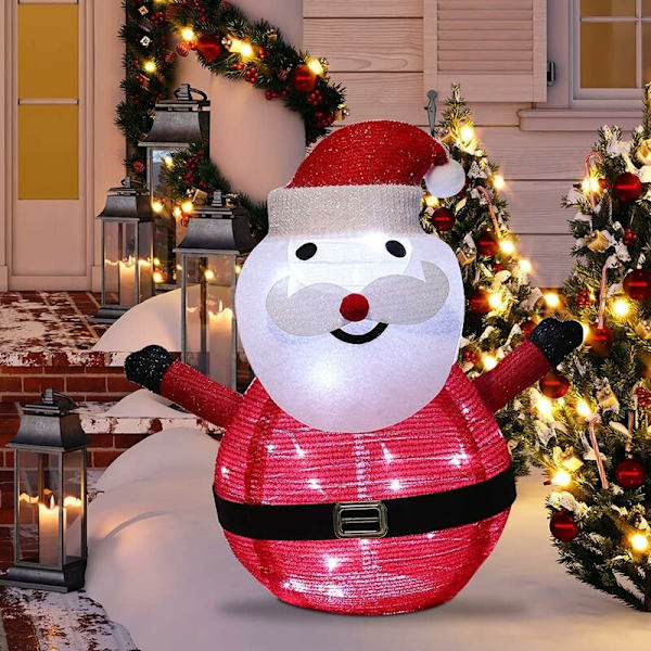 Jul LED, Pere Christmasl Utomhus, Jul LED Ljus SChristmasman, Fällbar och Infällbar, IPX65 Vattentät, Trädgårdsdekoration 5