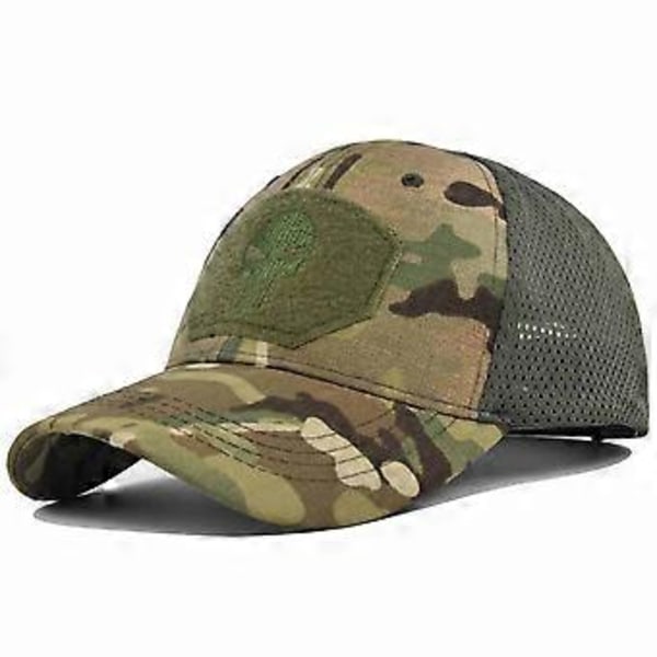 Skull Utomhus Bergsklättring Hatt Sommar Solskydd Broderad Keps Broderad Basebollkeps Arméfläkt Taktisk Keps