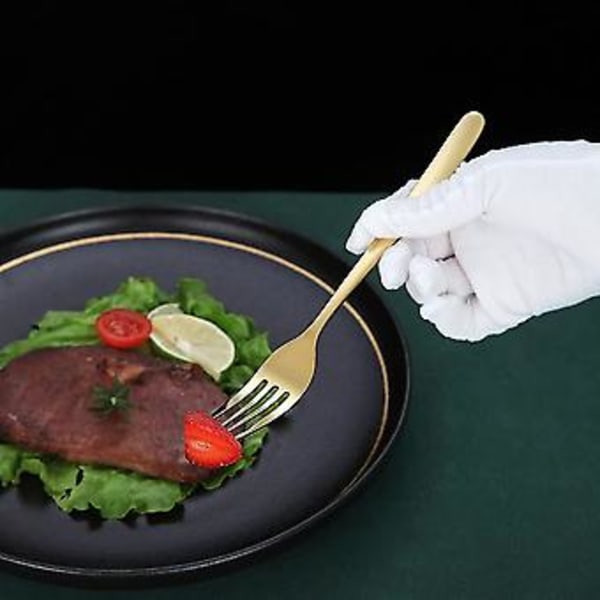 6 Dele Rustfrit Stål 8 Tommer Bestiksæt Dessertgafler Spisegafler Salatgafler Til Hjemmet.