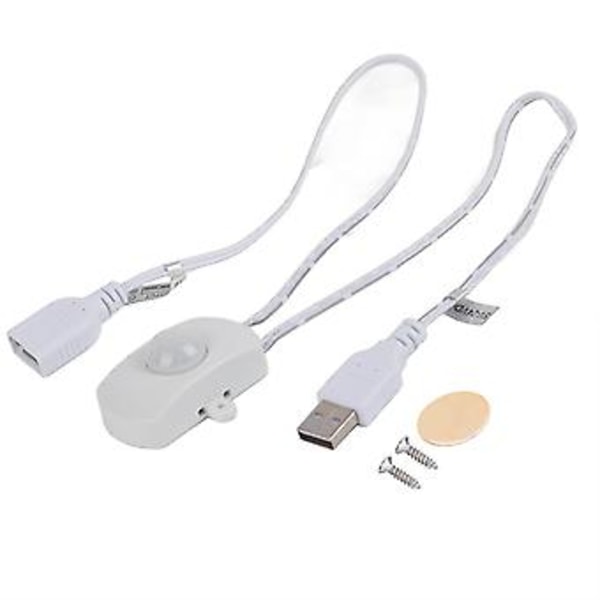 2A DC 5‑24V PIR Infrarød Bevægelsessensor Detektor Automatisk Kontakt LED Strip USB Interface Hvid