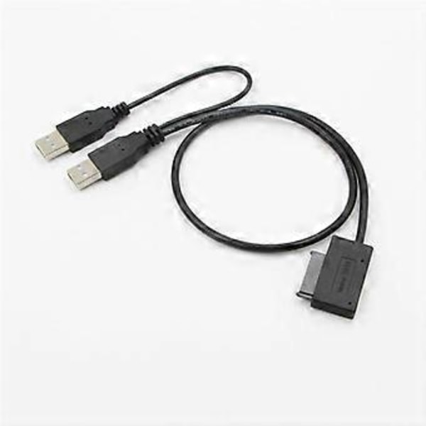 USB2.0 til 6+7 13-pinners Slimline Slim SATA-kabel med ekstern USB 2.0 strømforsyning for bærbar PC CD-ROM DVD-ROM ODD-adapter